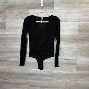 Intimately Free People Black Lace Bodysuit